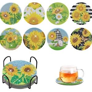 Diamond sunflower coasters